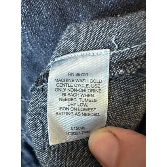 Liz Claiborne women’s denim dress button front ruffles collar pockets plus size - Picture 9 of 11